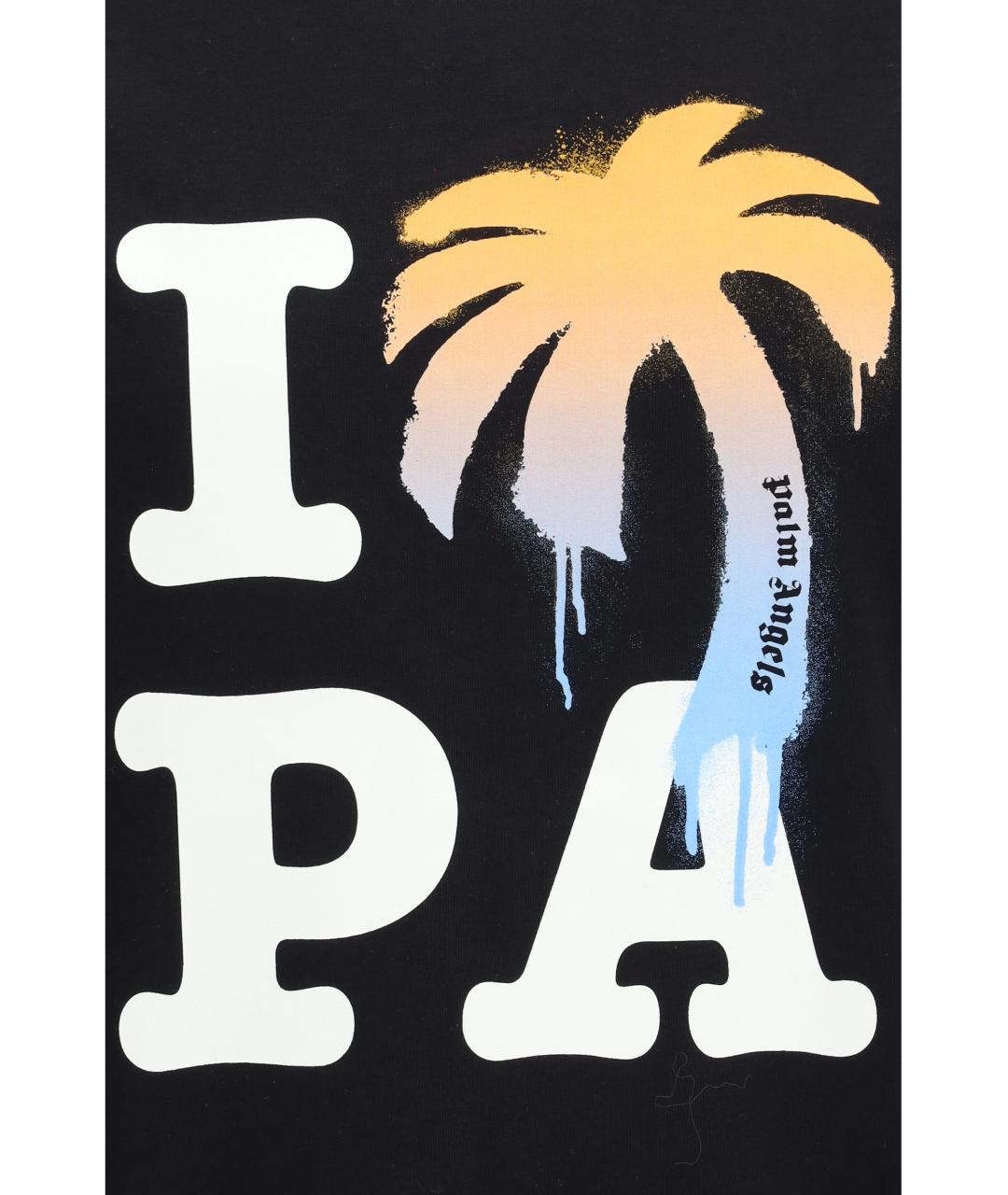 PALM ANGELS Черная хлопковая футболка, фото 3