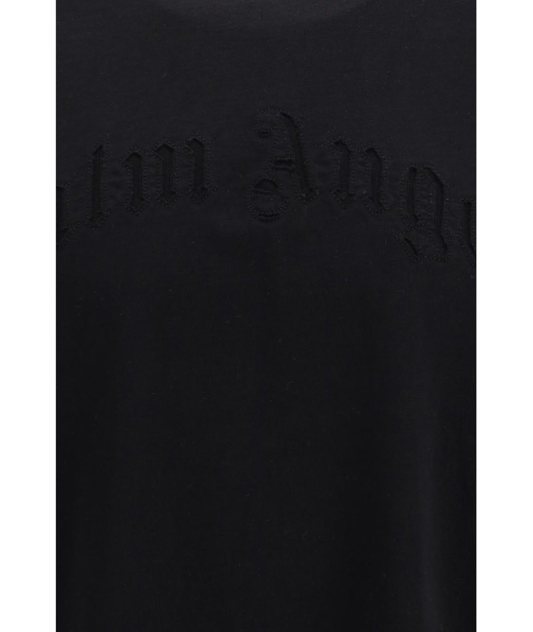 PALM ANGELS Черная хлопковая футболка, фото 3
