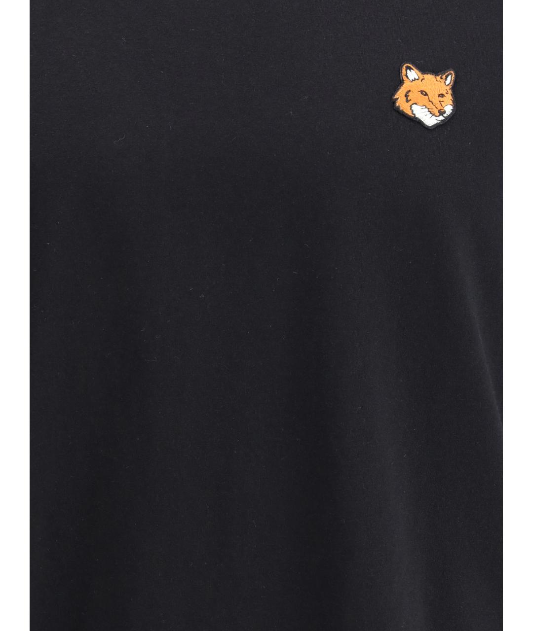 MAISON KITSUNE Черная хлопковая футболка, фото 3
