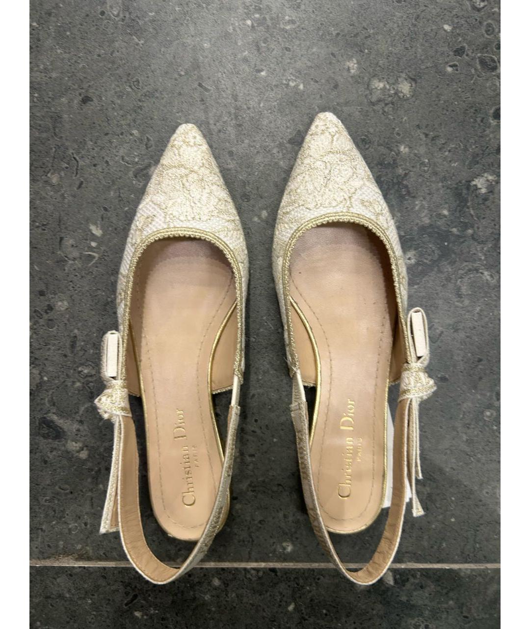 CHRISTIAN DIOR Мульти текстильные лодочки на низком каблуке, фото 3