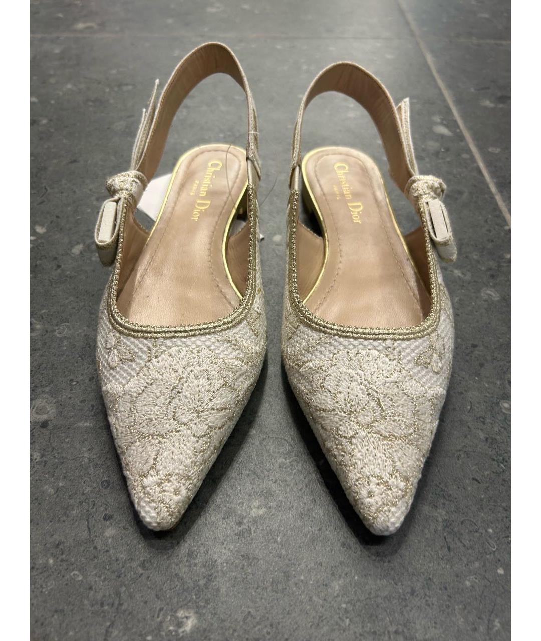 CHRISTIAN DIOR Мульти текстильные лодочки на низком каблуке, фото 2