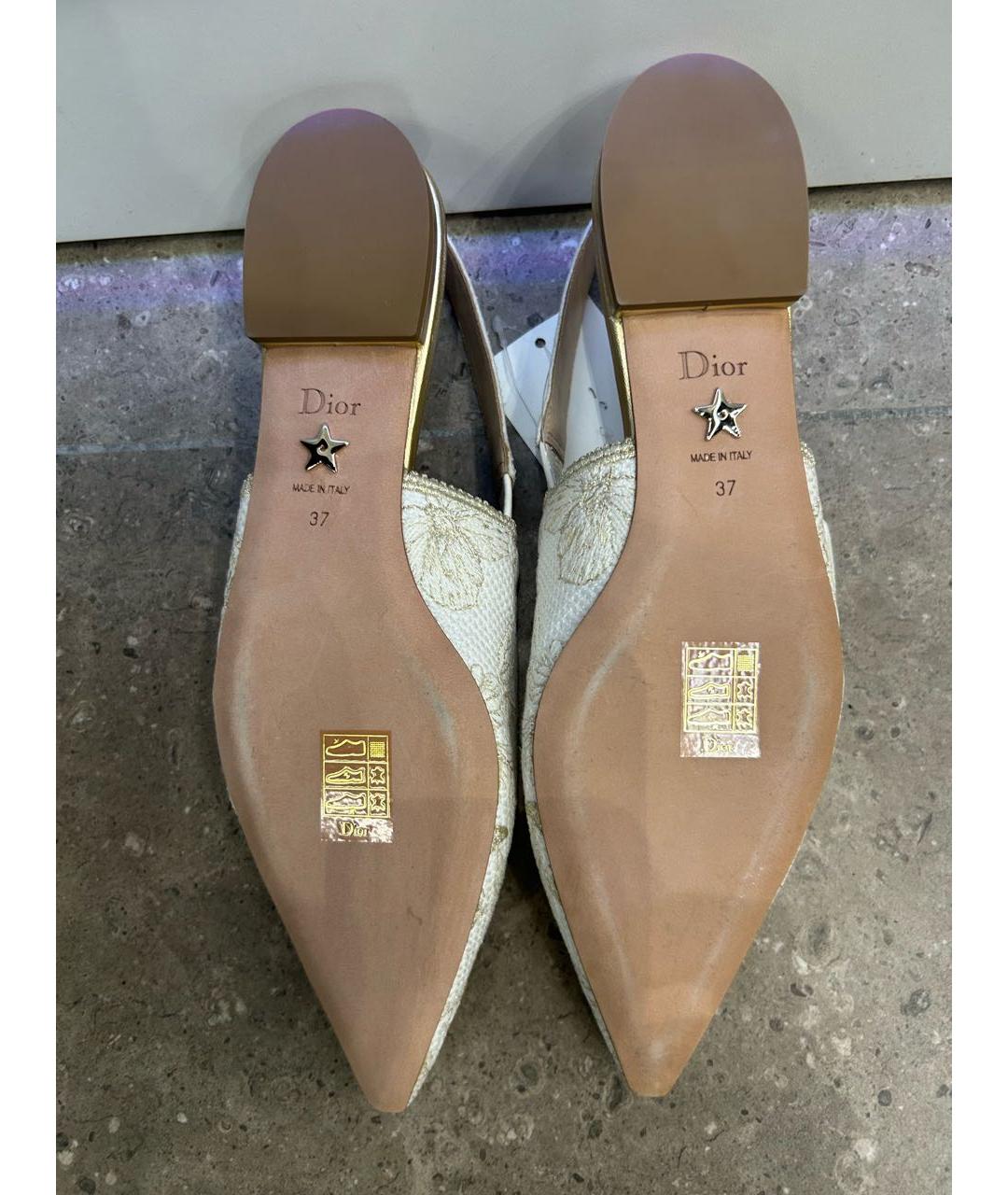 CHRISTIAN DIOR Мульти текстильные лодочки на низком каблуке, фото 7