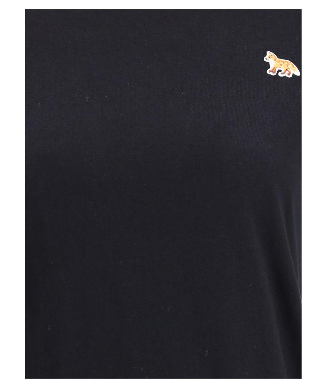 MAISON KITSUNE Черная хлопковая футболка, фото 3