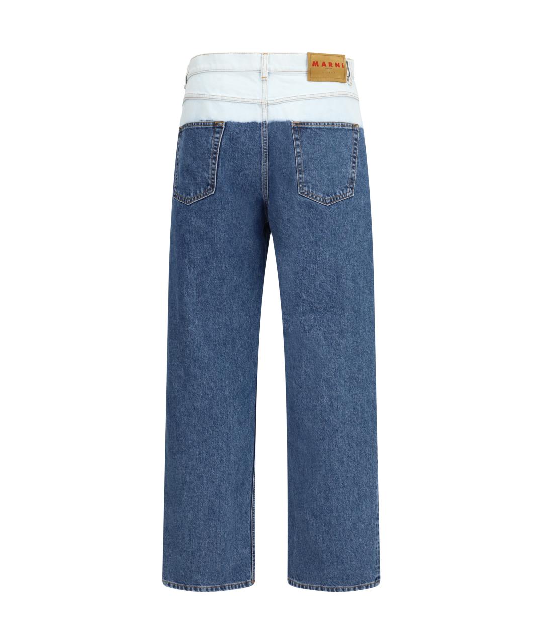 MARNI Синие хлопковые прямые джинсы, фото 2