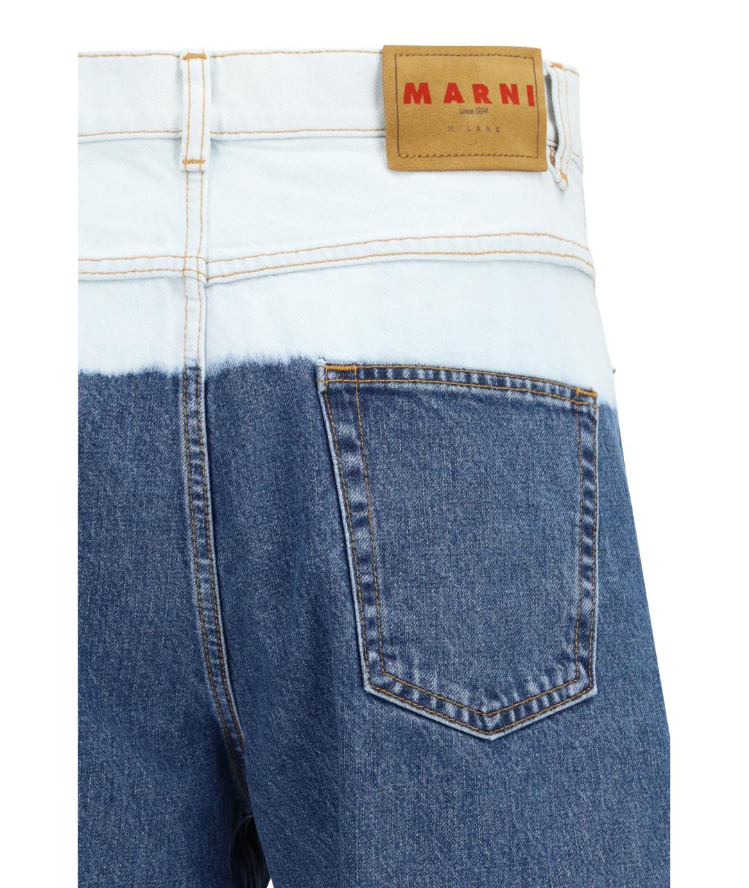 MARNI Синие хлопковые прямые джинсы, фото 3