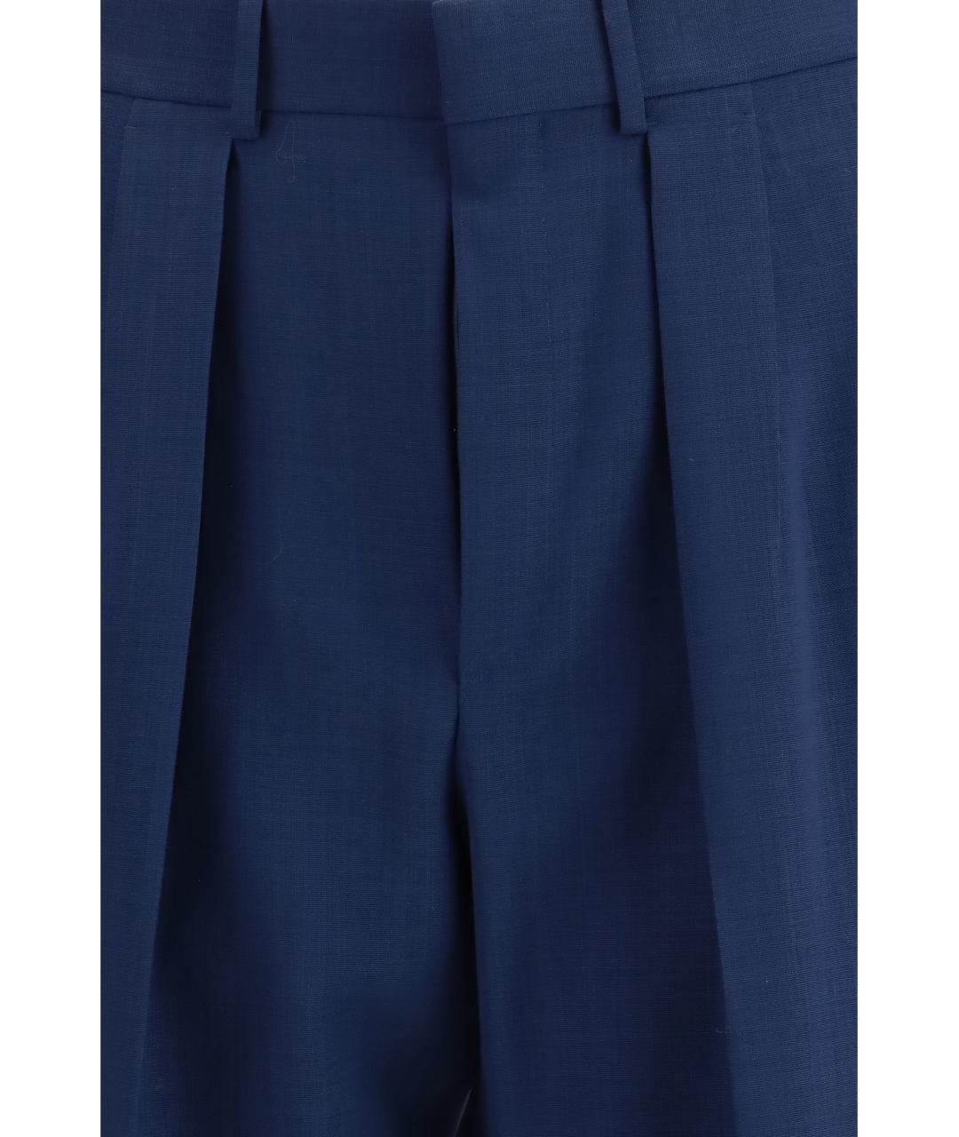 TOM FORD Синие шерстяные повседневные брюки, фото 3