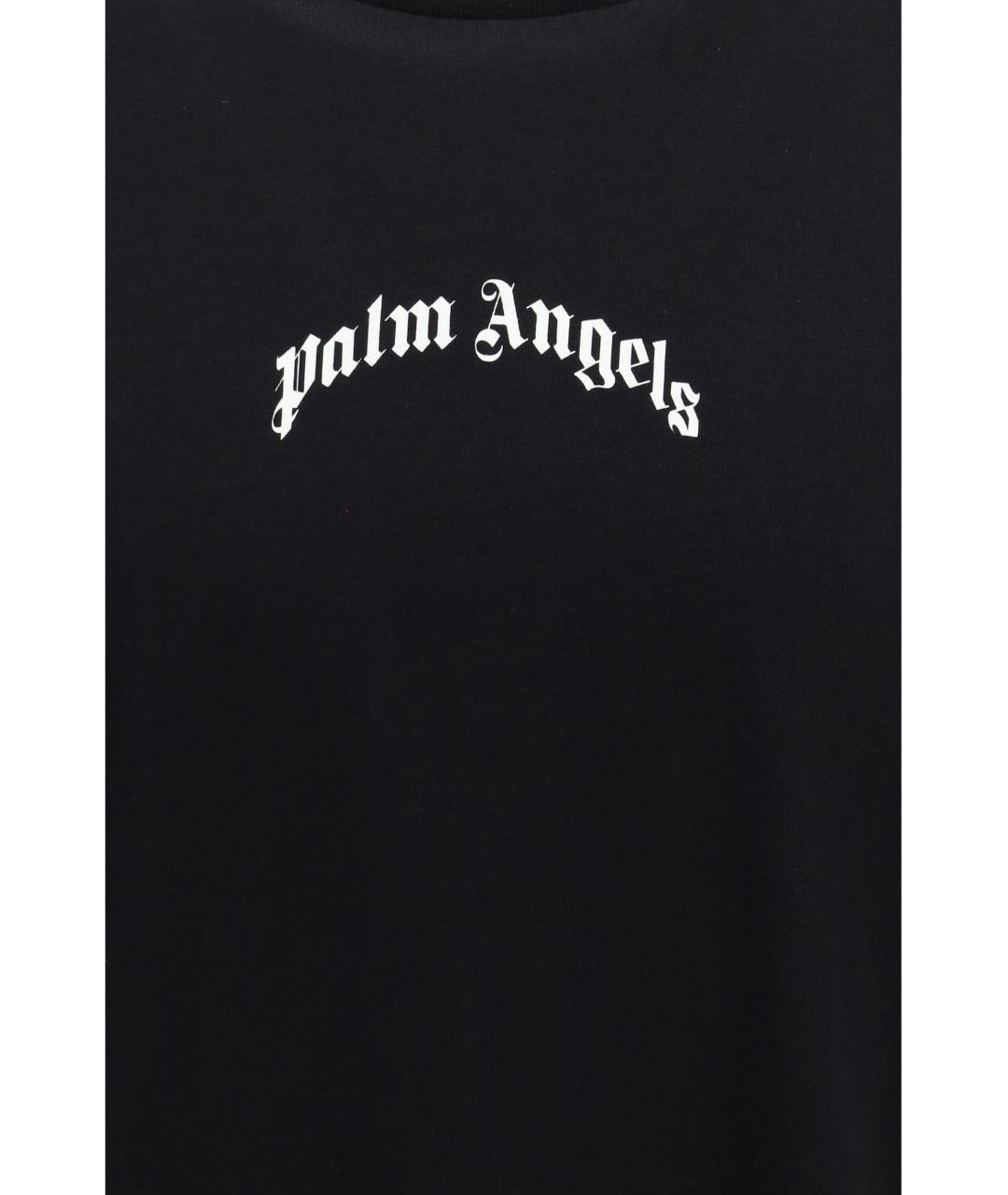 PALM ANGELS Черная хлопковая футболка, фото 3