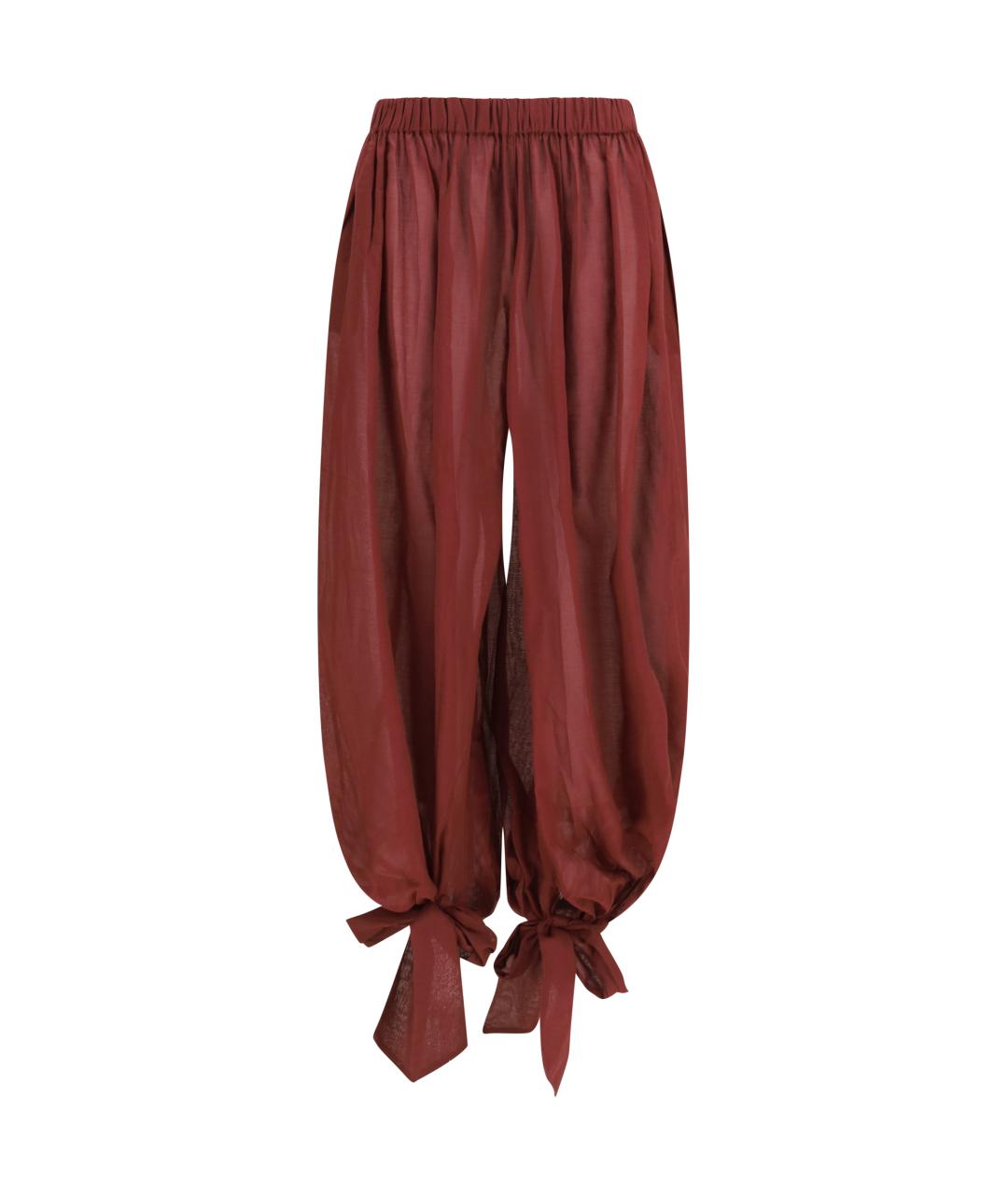 THE ANDAMANE Бордовые хлопковые прямые брюки, фото 1