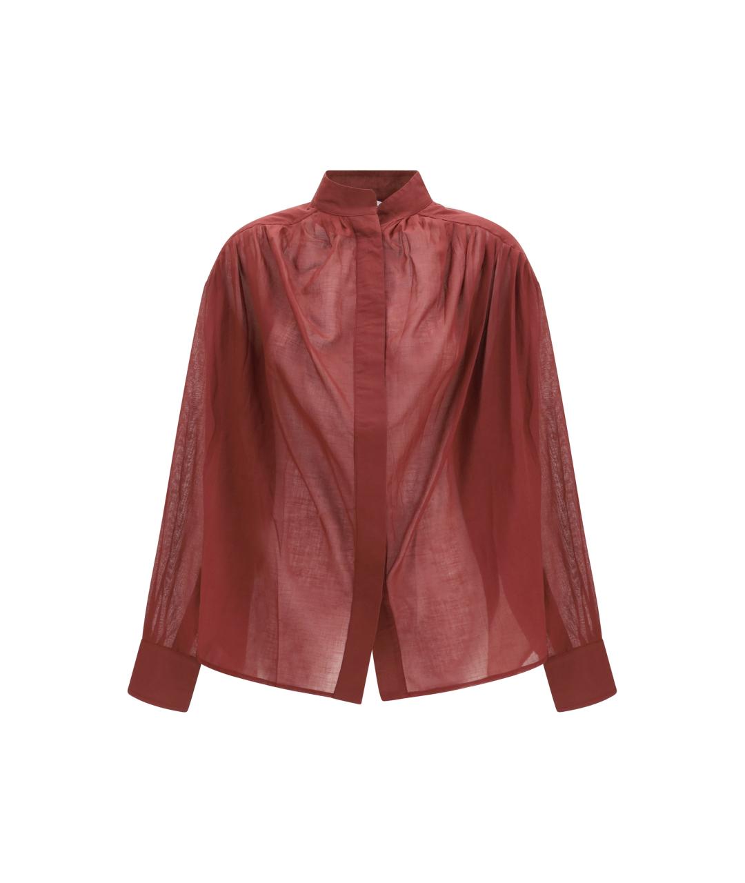 THE ANDAMANE Бордовая хлопковая рубашка, фото 1