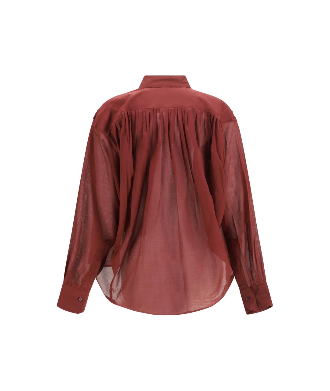 THE ANDAMANE Бордовая хлопковая рубашка, фото 2