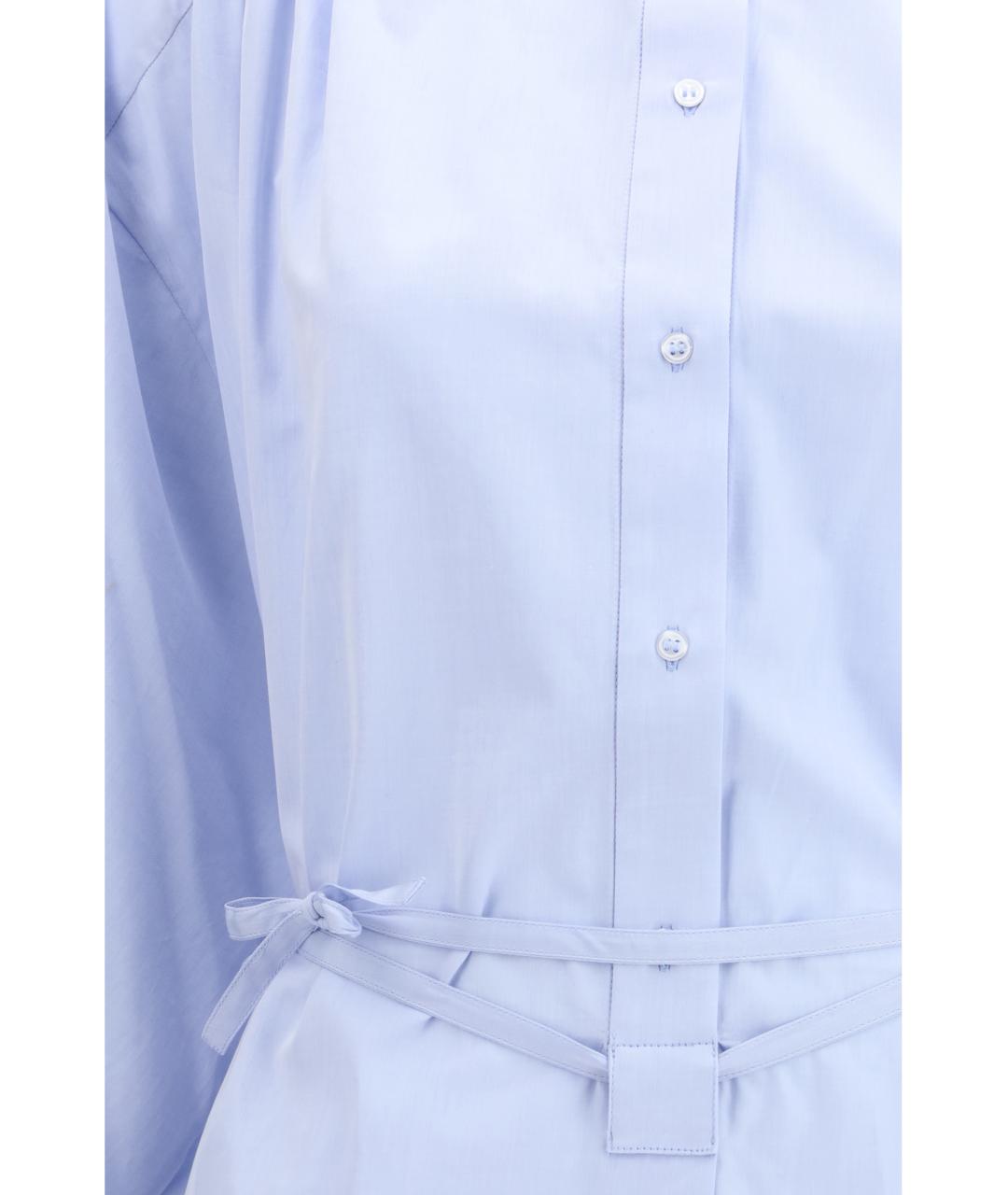 LOULOU STUDIO Голубое хлопковое повседневное платье, фото 3