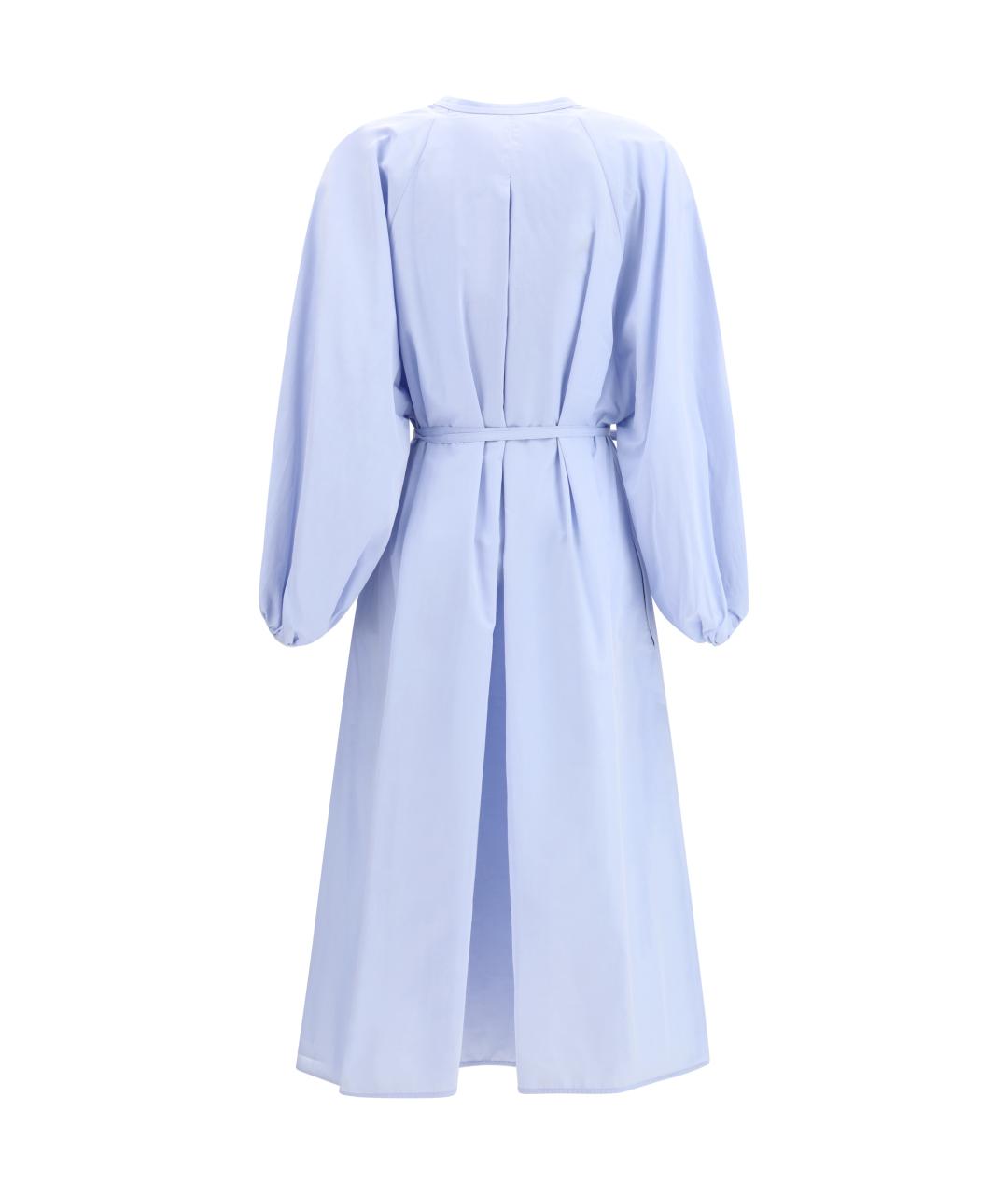 LOULOU STUDIO Голубое хлопковое повседневное платье, фото 2