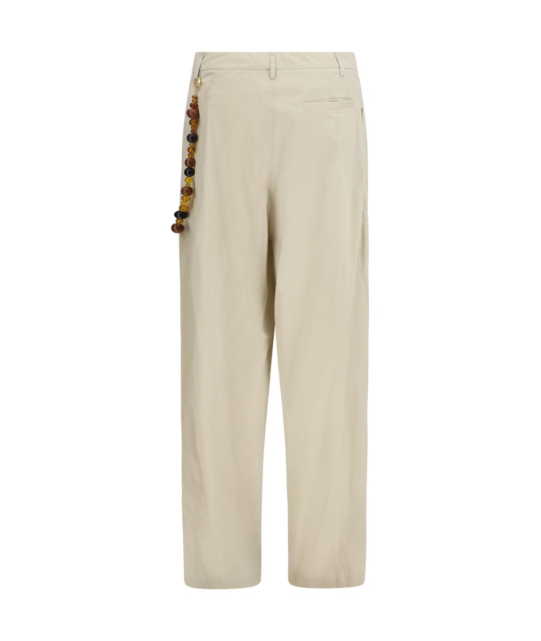DARKPARK Бежевые хлопковые прямые брюки, фото 2