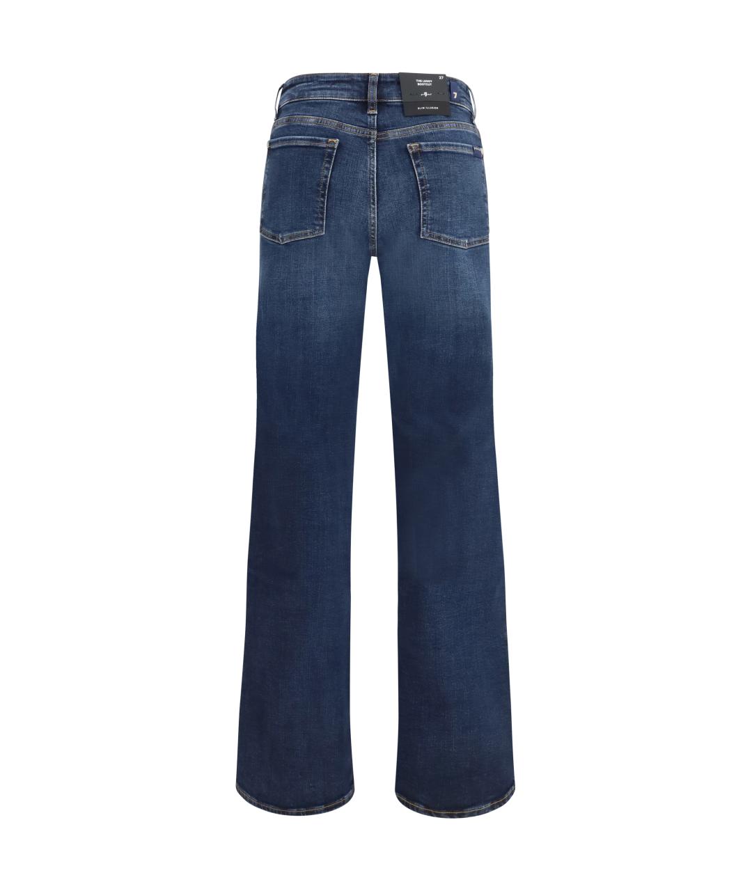 7 FOR ALL MANKIND Синие хлопковые прямые джинсы, фото 2