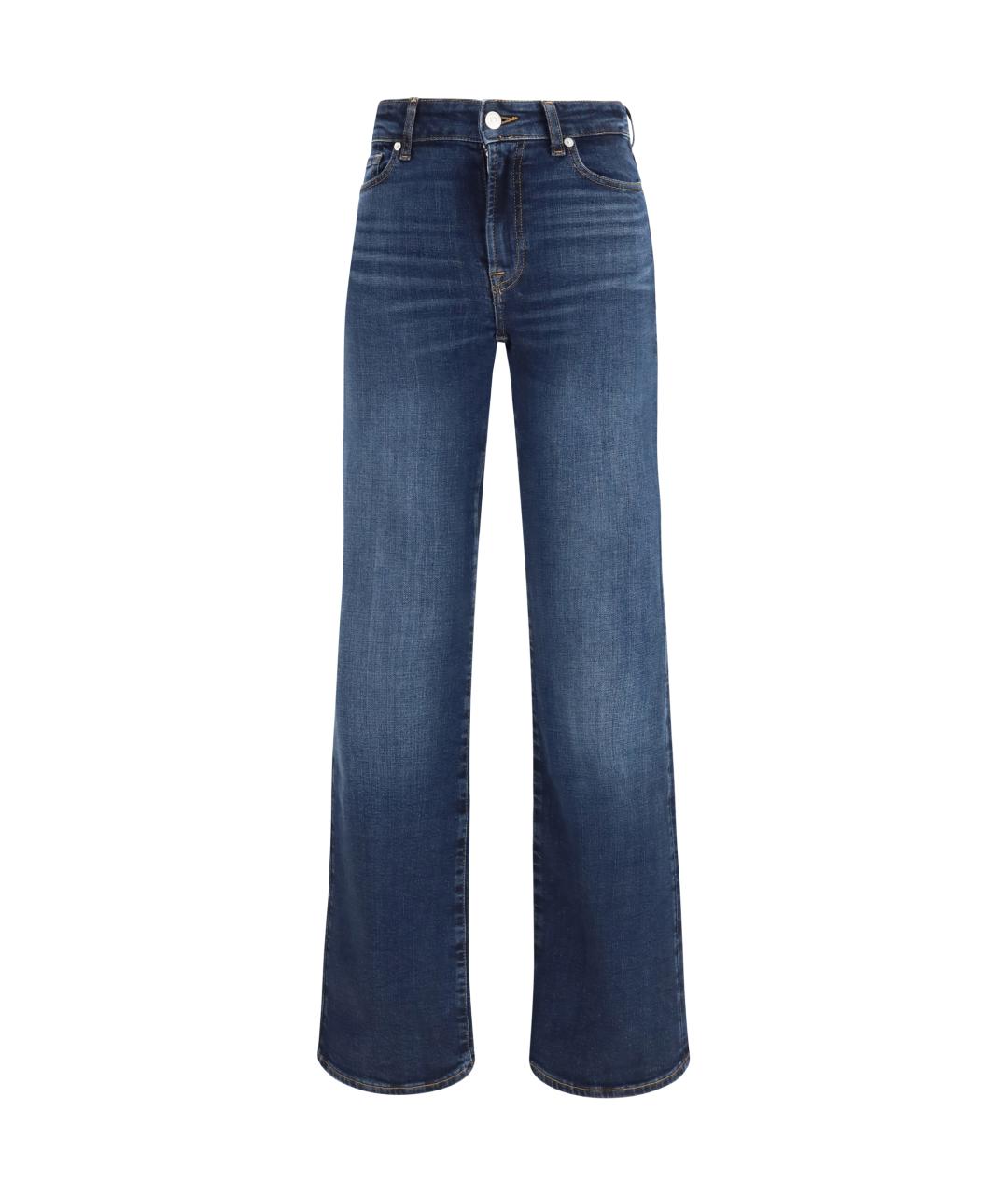 7 FOR ALL MANKIND Синие хлопковые прямые джинсы, фото 1