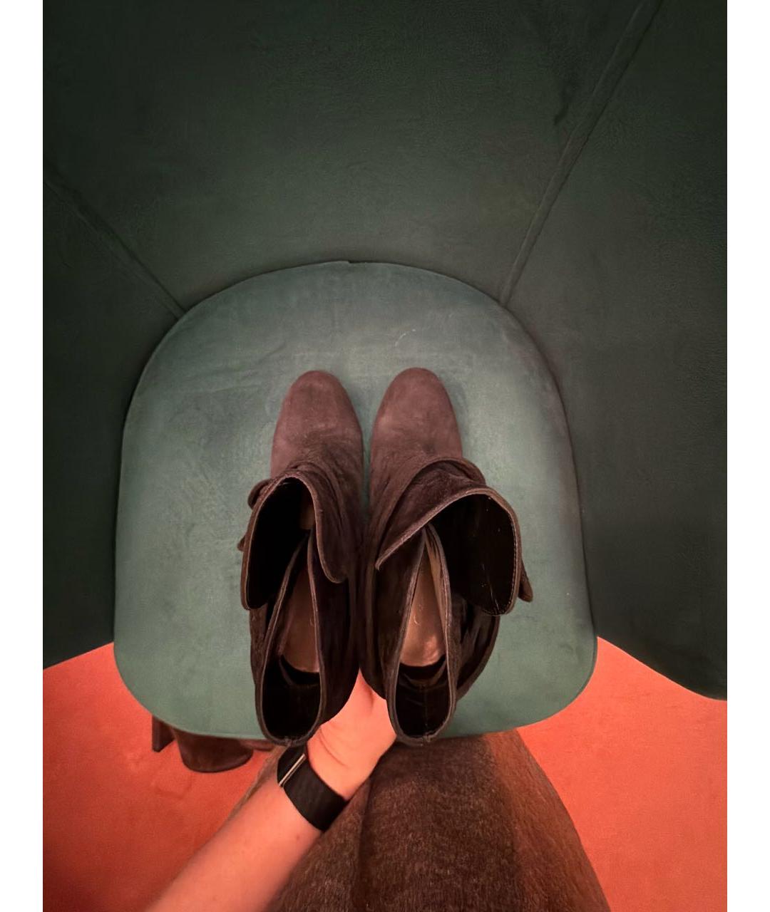 GIANVITO ROSSI Черные замшевые ботильоны, фото 3