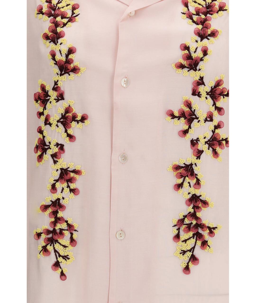 BAZISZT Розовая хлопковая рубашка, фото 3