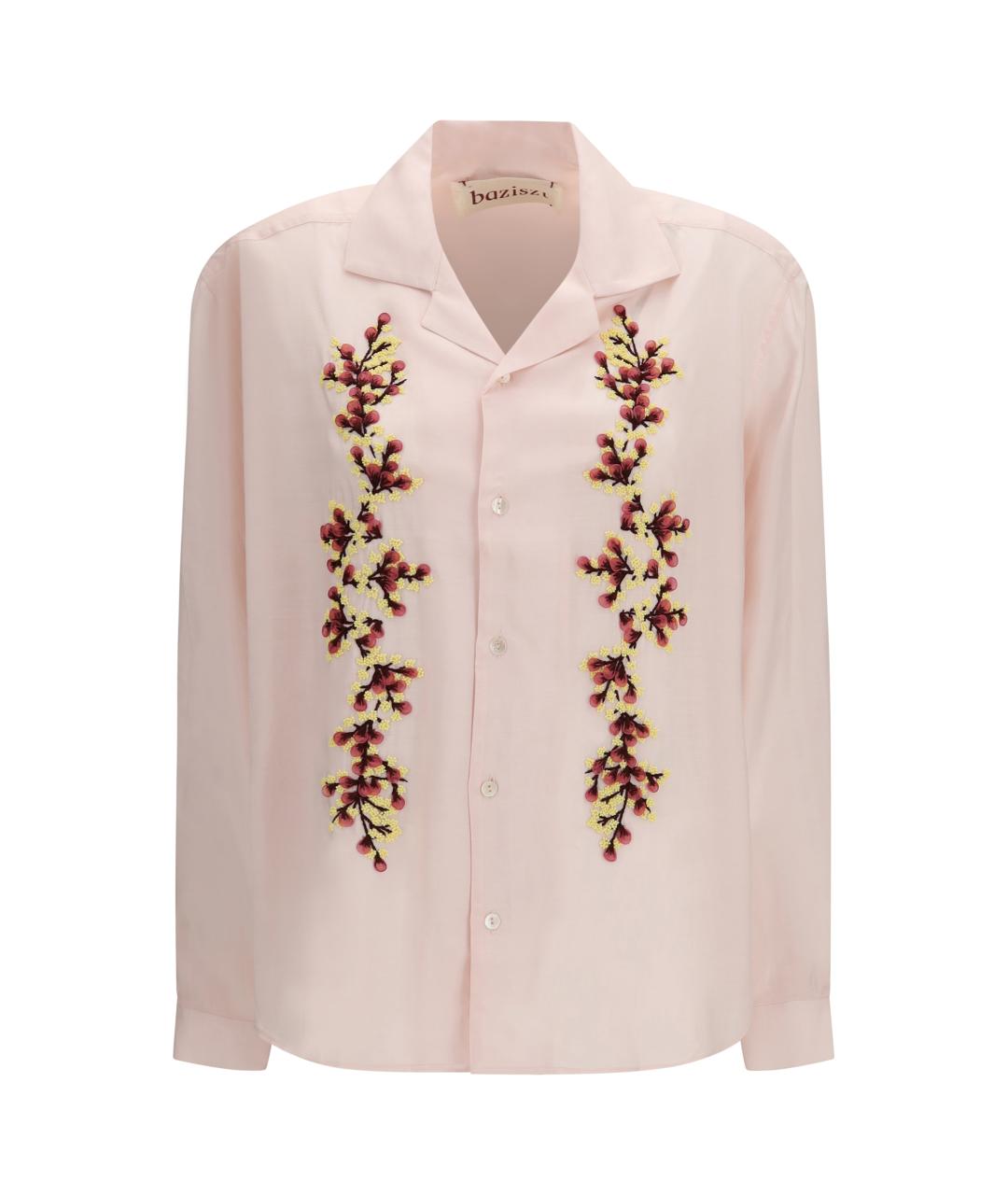 BAZISZT Розовая хлопковая рубашка, фото 1