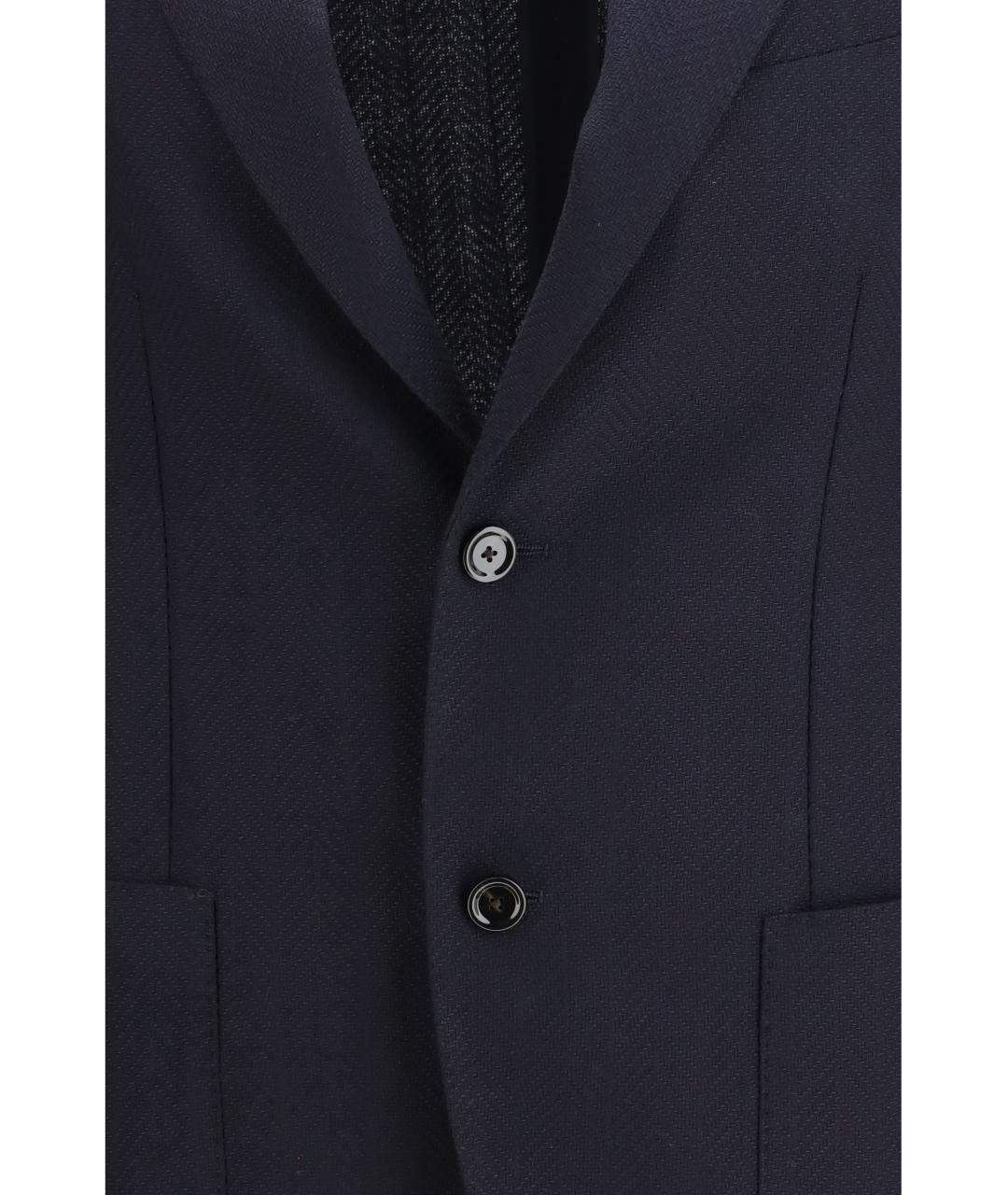 LARDINI Темно-синий шерстяной пиджак, фото 3