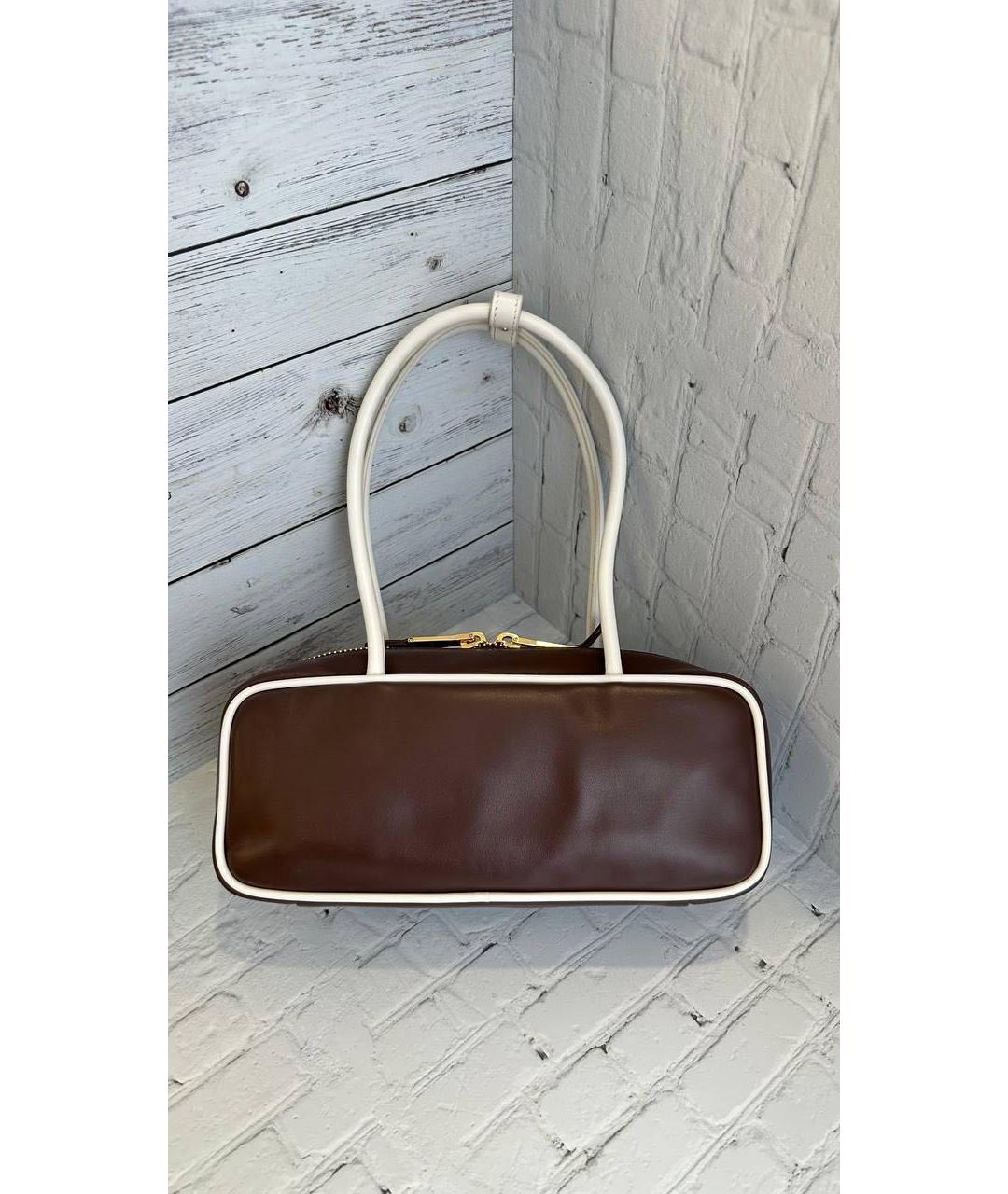 MIU MIU Коричневая кожаная сумка с короткими ручками, фото 3