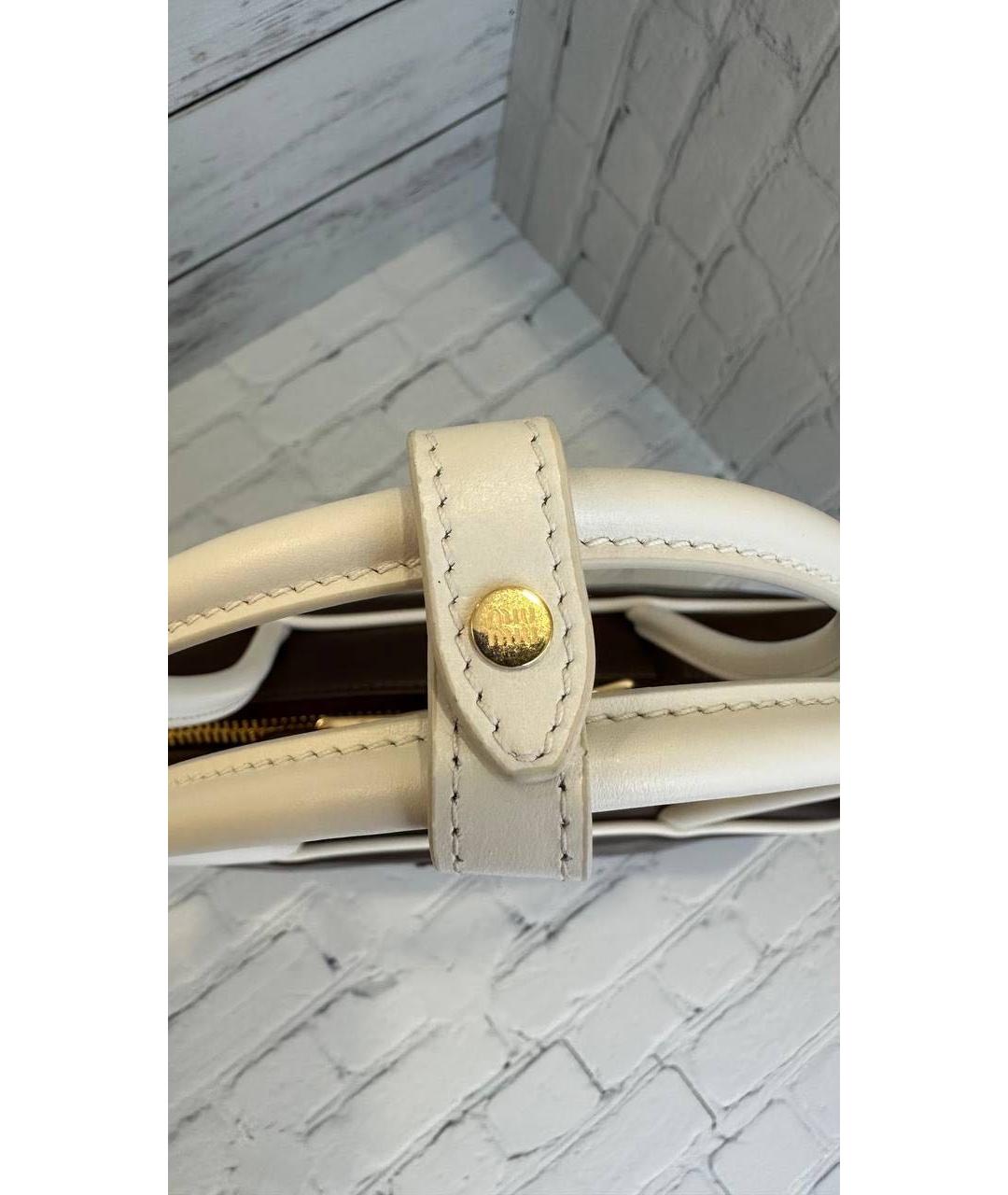 MIU MIU Коричневая кожаная сумка с короткими ручками, фото 7