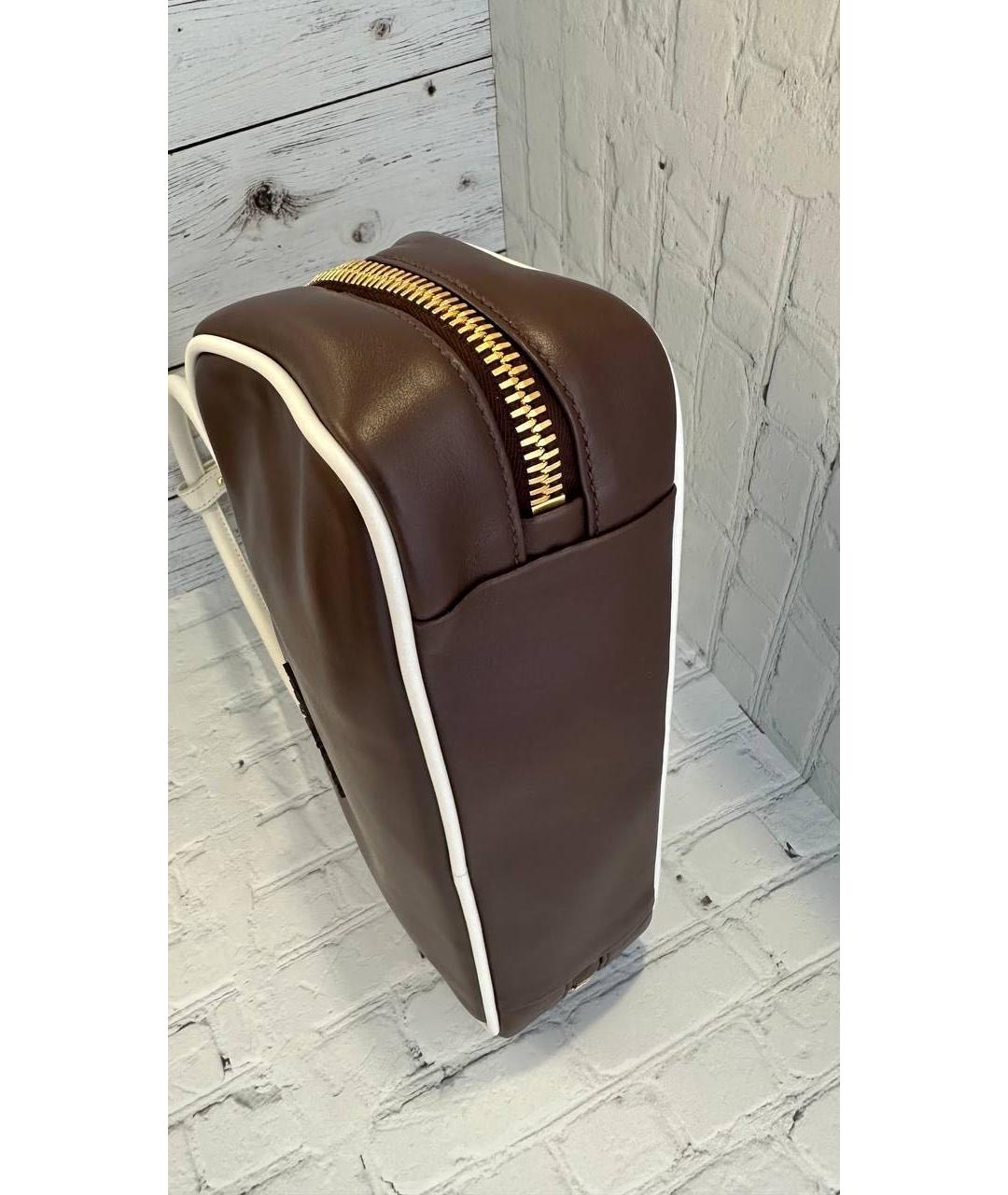 MIU MIU Коричневая кожаная сумка с короткими ручками, фото 2