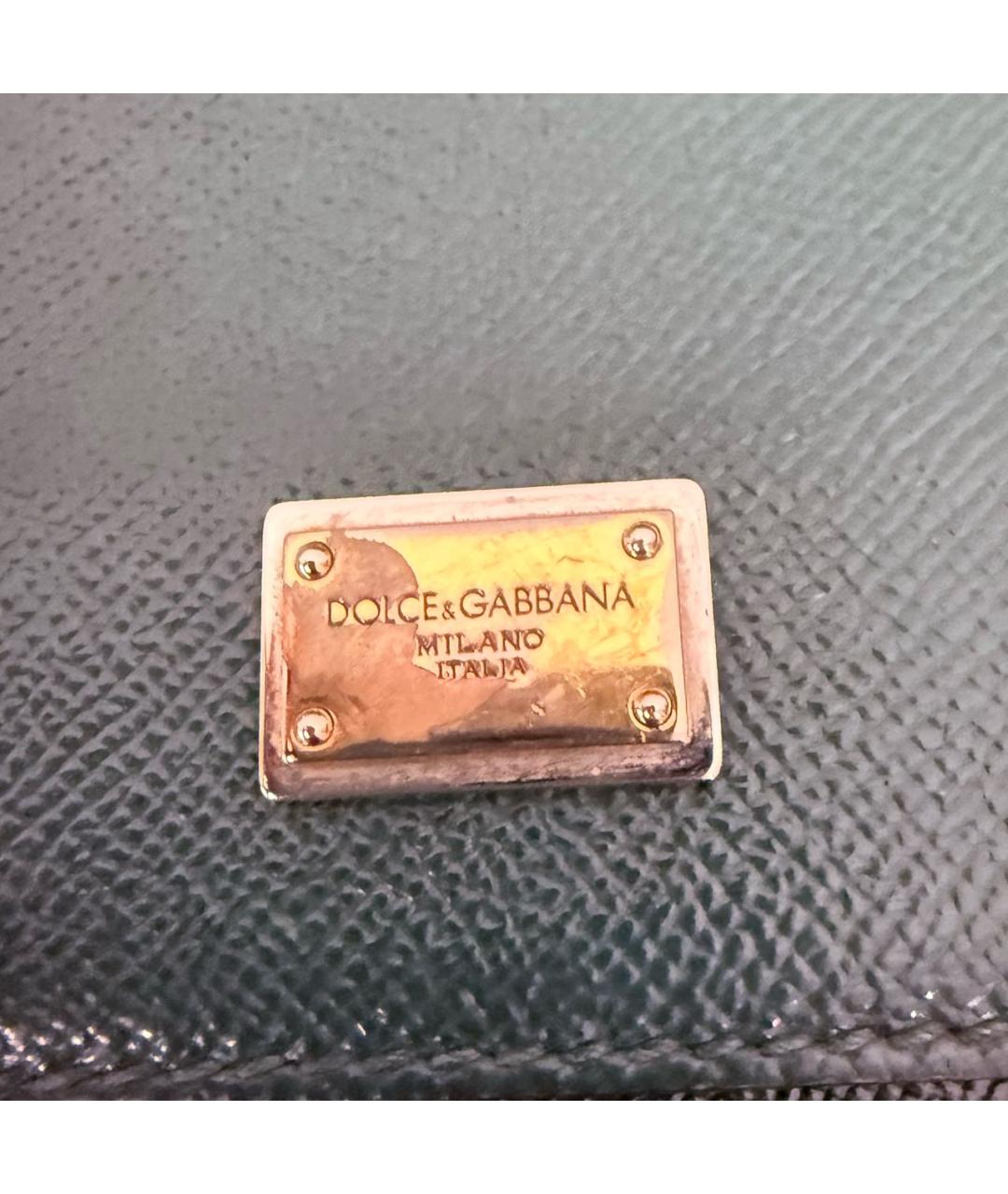 DOLCE&GABBANA Зеленая кожаная сумка с короткими ручками, фото 6