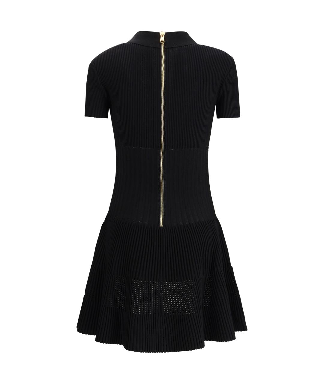 BALMAIN Черное вискозное повседневное платье, фото 2