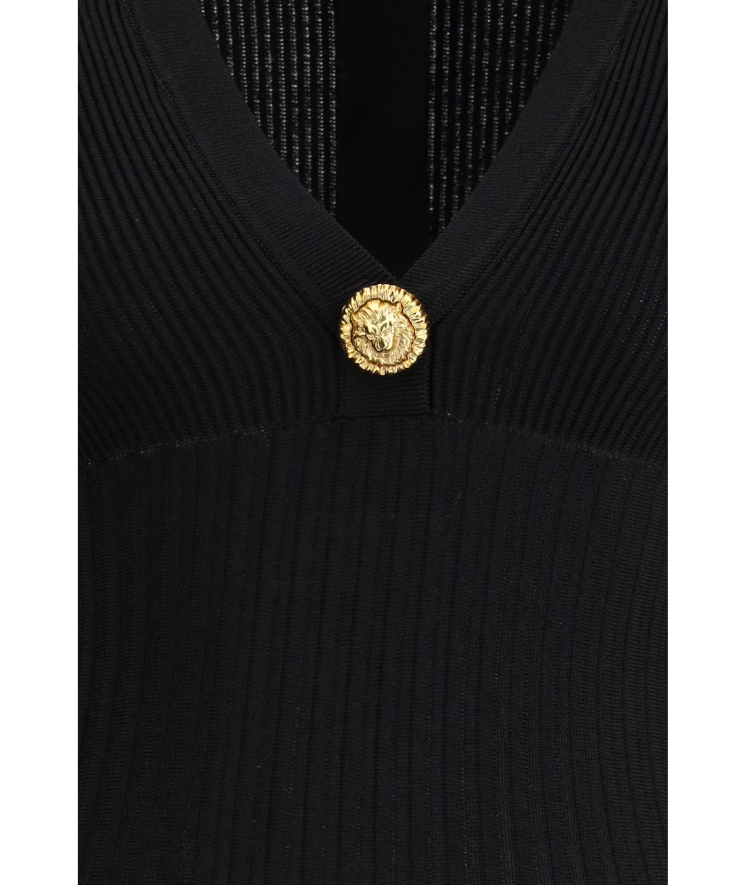 BALMAIN Черное вискозное повседневное платье, фото 3
