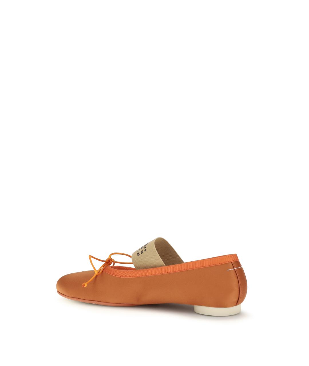 MM6 MAISON MARGIELA Оранжевое текстильные балетки, фото 3
