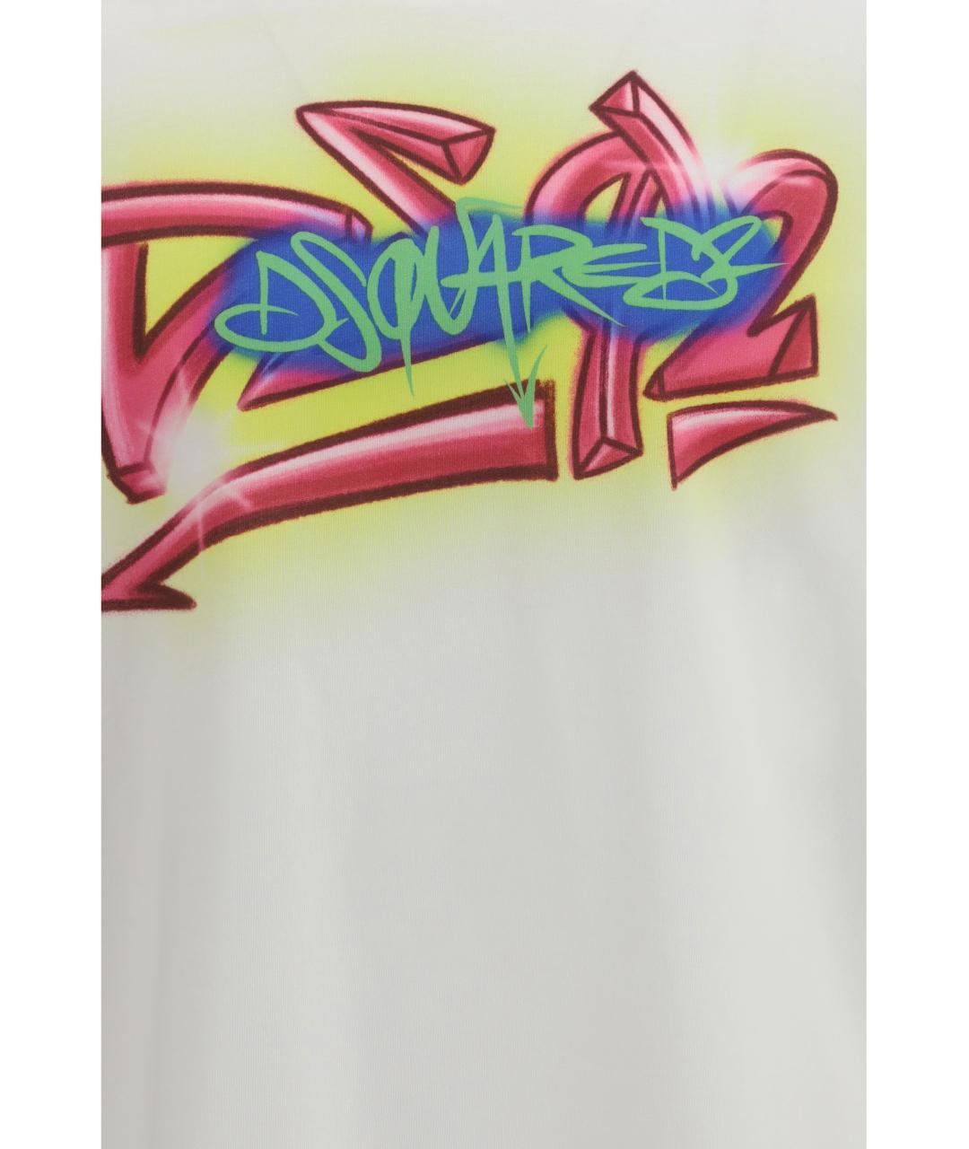 DSQUARED2 Белая хлопковая футболка, фото 3