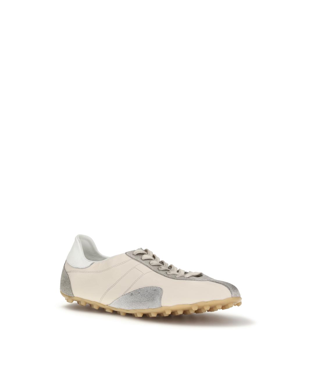 MAISON MARGIELA Белые кожаные низкие кроссовки / кеды, фото 2