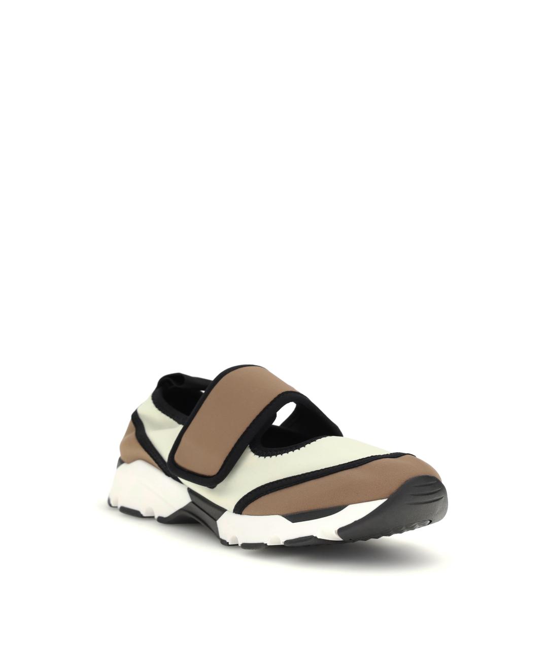 MARNI Белые текстильные кроссовки, фото 2