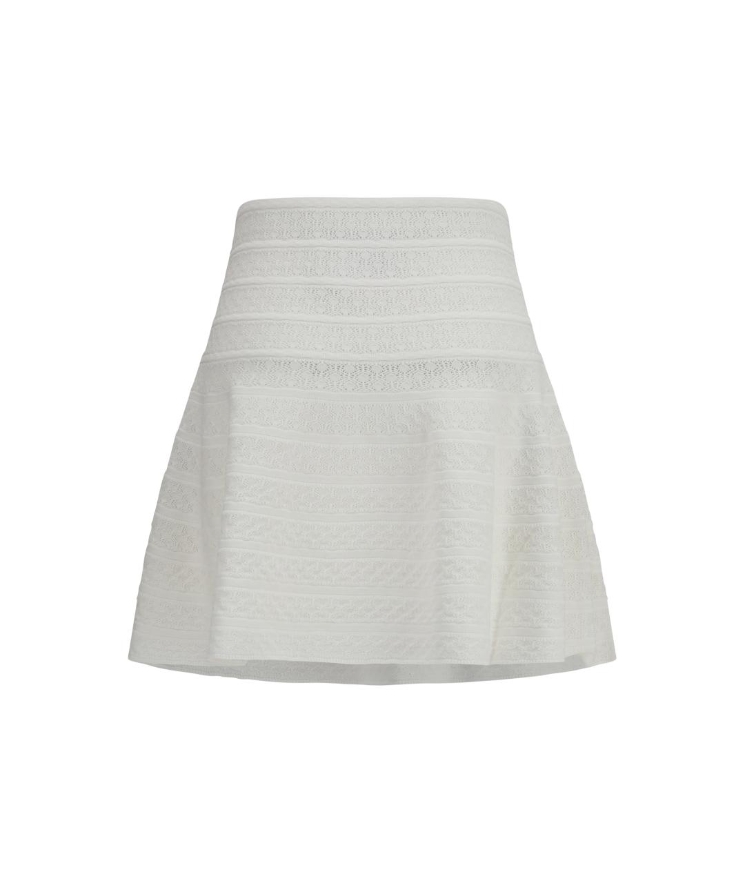 SELF-PORTRAIT Белая вискозная юбка мини, фото 2