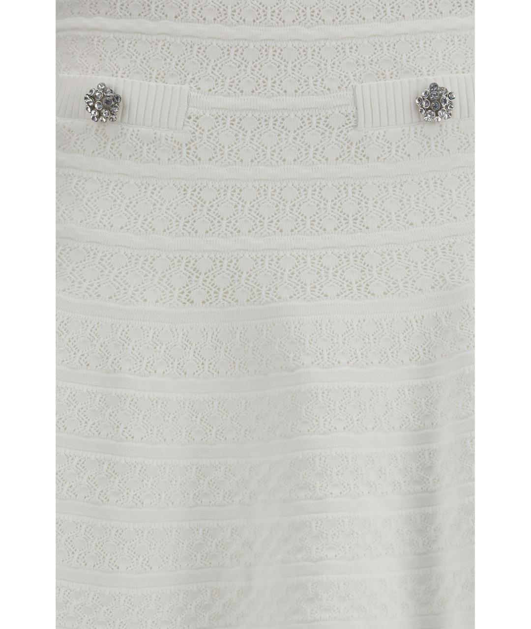 SELF-PORTRAIT Белая вискозная юбка мини, фото 3