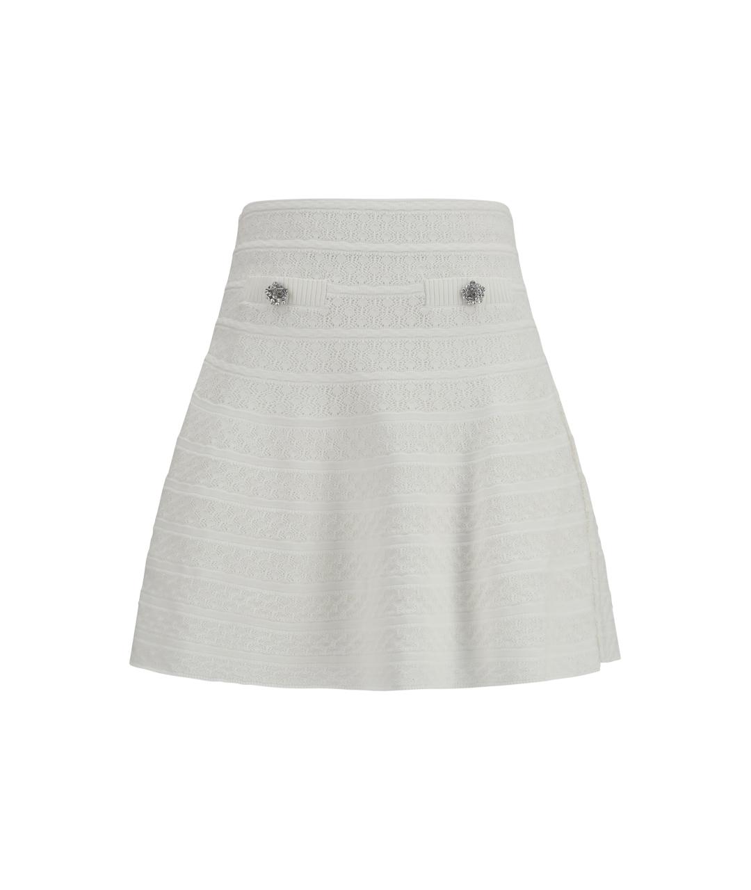 SELF-PORTRAIT Белая вискозная юбка мини, фото 1