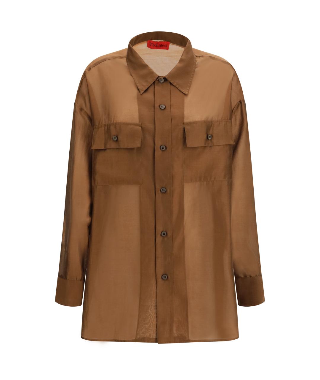 THELATEST Коричневая полиэстеровая рубашка, фото 1