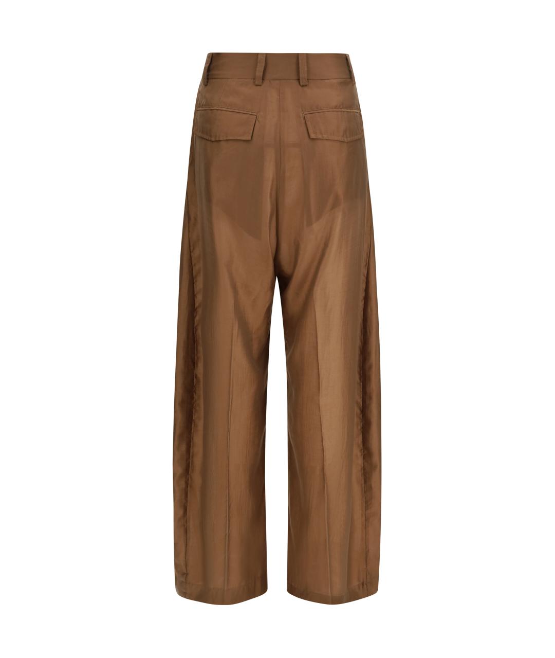 THELATEST Коричневые хлопковые прямые брюки, фото 2