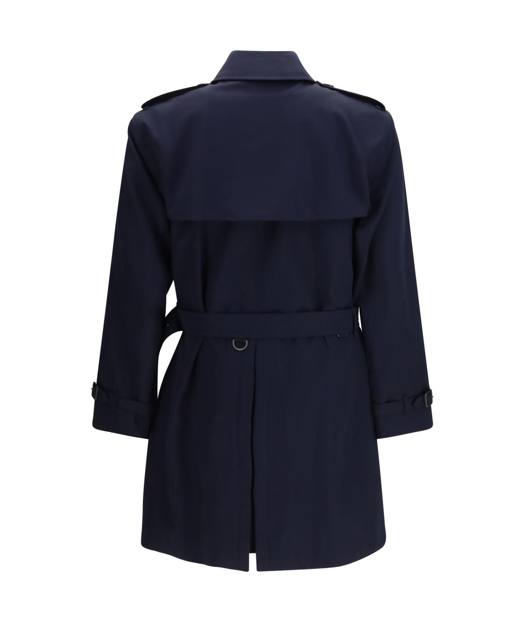 BURBERRY Темно-синий хлопковый тренч / плащ, фото 2