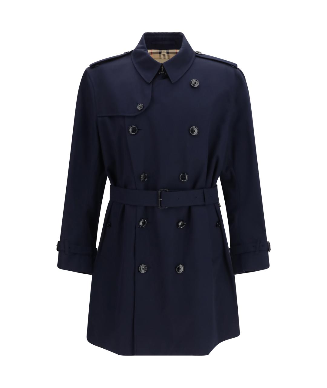 BURBERRY Темно-синий хлопковый тренч / плащ, фото 1