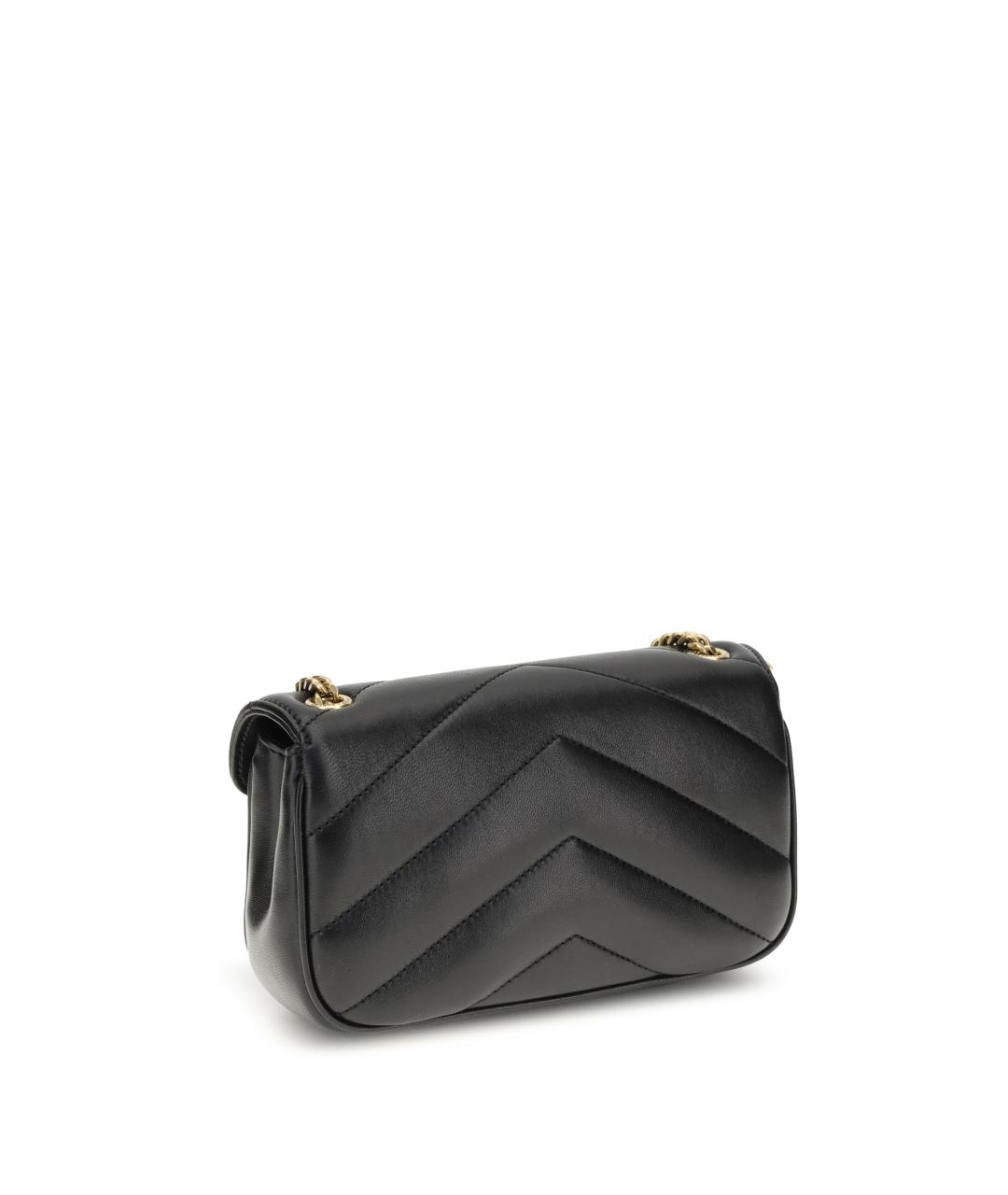 SAINT LAURENT Черная кожаная сумка через плечо, фото 3