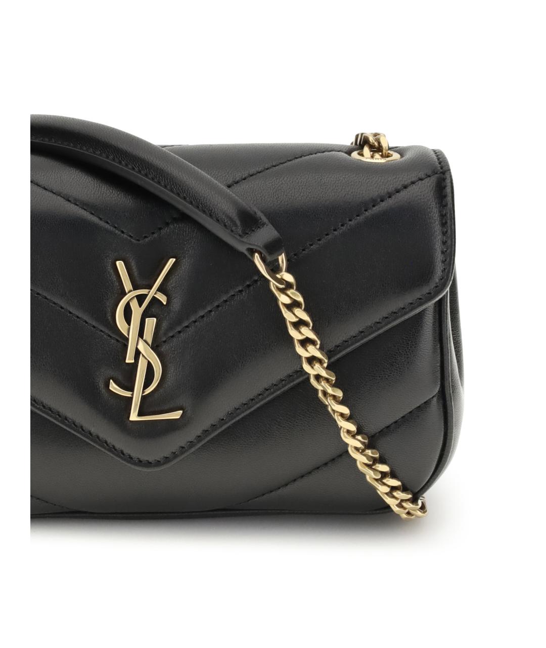 SAINT LAURENT Черная кожаная сумка через плечо, фото 4