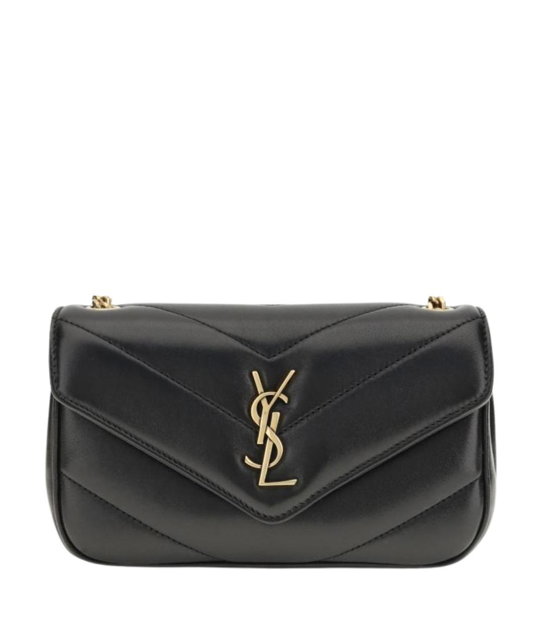 SAINT LAURENT Черная кожаная сумка через плечо, фото 1