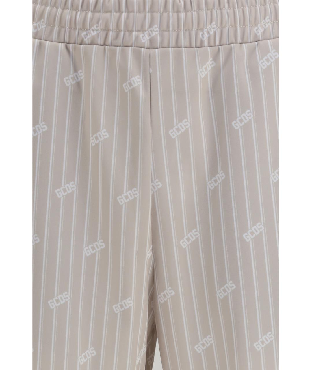 GCDS Бежевые полиэстеровые повседневные брюки, фото 3