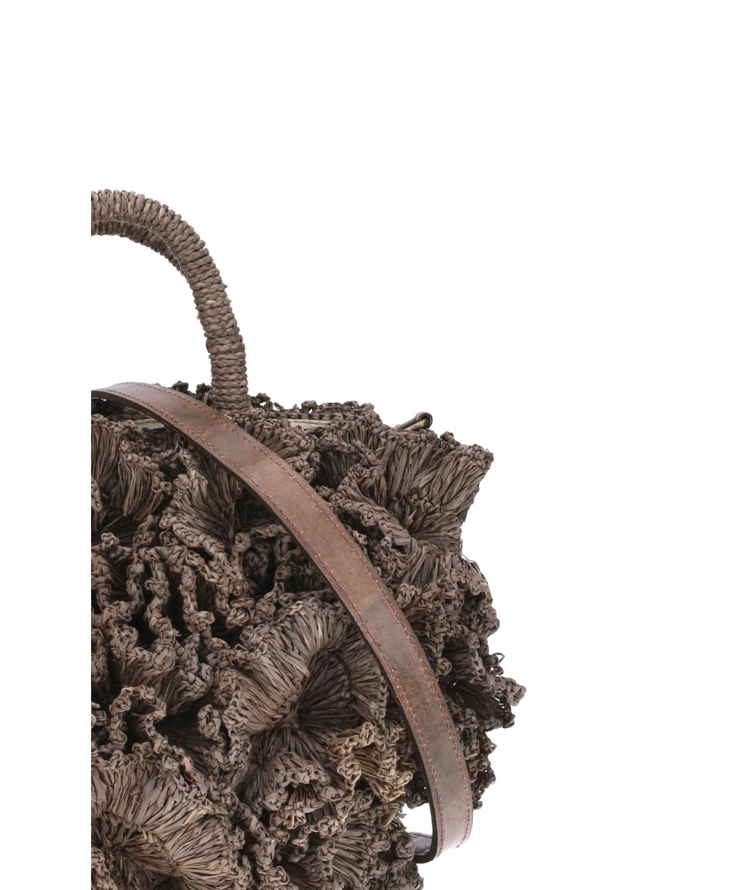 IBELIV Коричневая пелетеная сумка с короткими ручками, фото 4