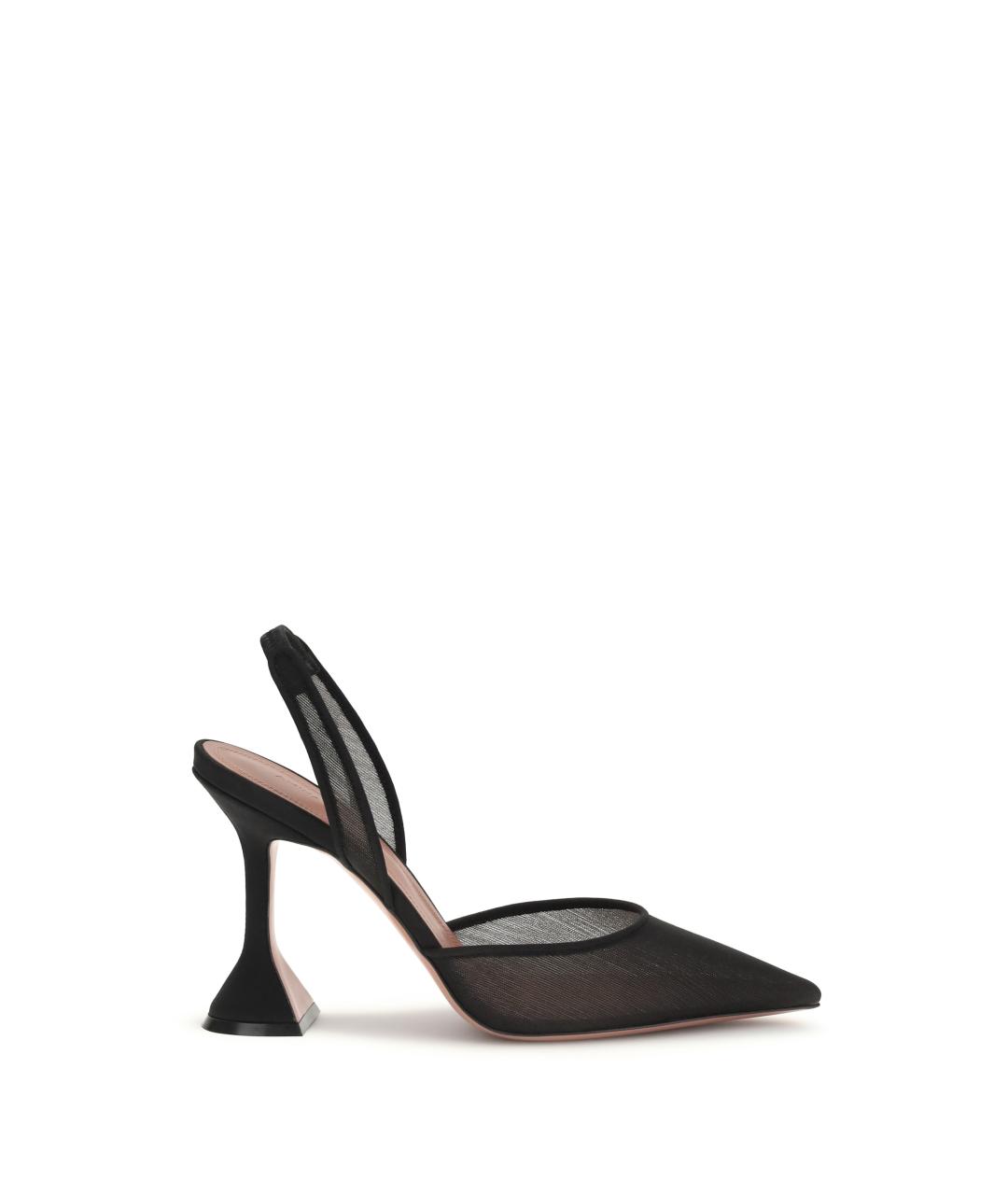 Amina Muaddi Черные текстильные туфли, фото 1