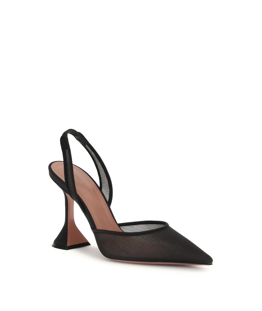 Amina Muaddi Черные текстильные туфли, фото 2