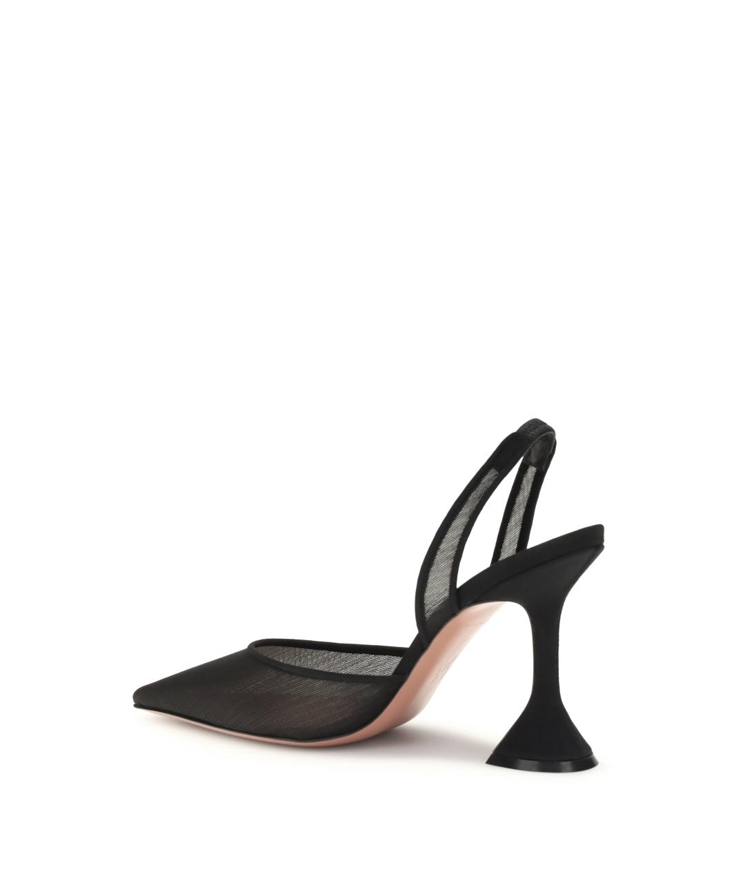 Amina Muaddi Черные текстильные туфли, фото 3