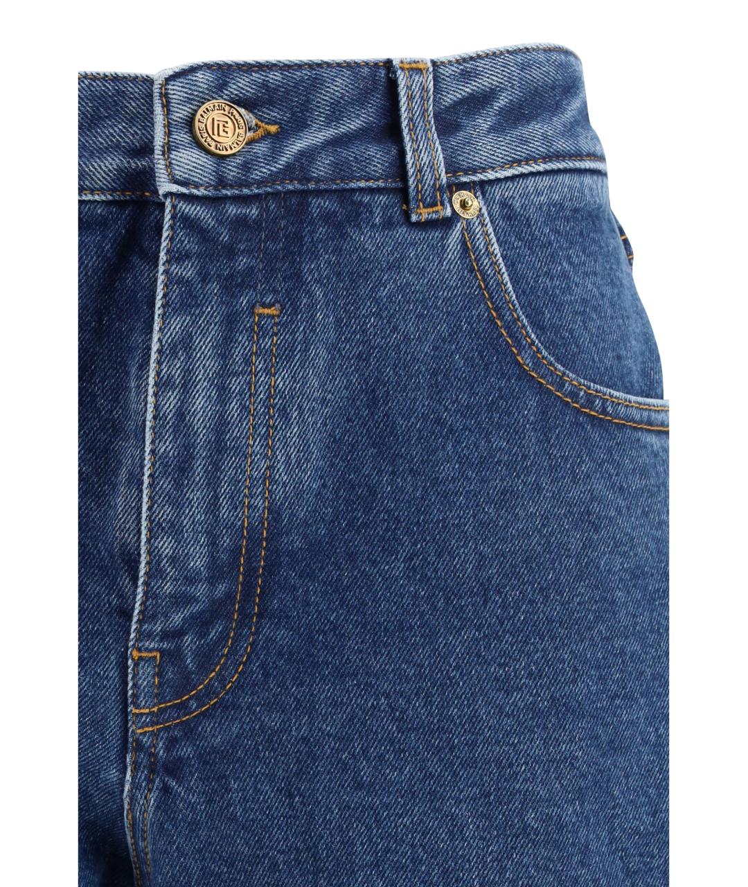 BALMAIN Синие хлопковые прямые джинсы, фото 3