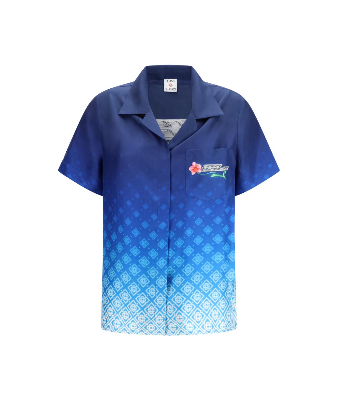 CASABLANCA Голубая шелковая рубашка, фото 1